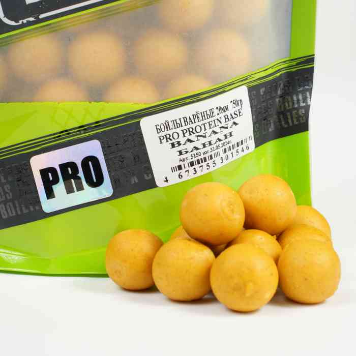 Бойлы варёные MINENKO (Банан) PRO PROTEIN PLUS BANANA 20мм (Zip-lock)