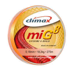 Шнур Climax MIG8 BRAID (fluo-orange) 0.14 (275м)