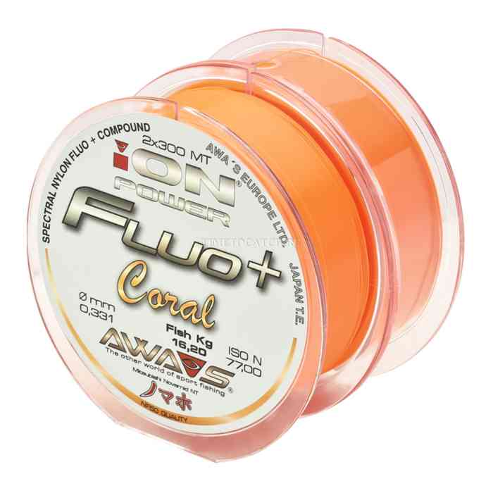 Купить Купить Леска карповая AwaShima ION POWER FLUO+ CORAL 0.234мм