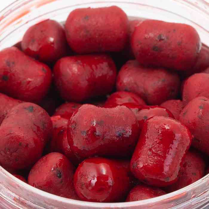 Насадочные DUMBELLS бойлы MINENKO STRAWBERRY 14x20мм (в дипе)